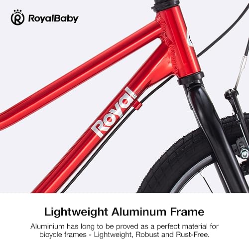 Miniatura 3 de Royalbaby Bicicleta de aluminio para niños de 16 y 18 pulgadas, bicicleta ligera para niños y niñas de 4 a 9 años, varios colores