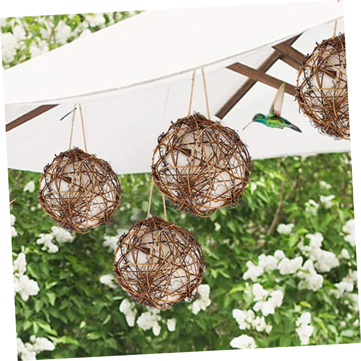 VANZACK 3Pcs Hummingbird Nesting Material Kit Bird Nest for Easy to Install Outdoor Roosting Pocket for Bird Enthusiasts Indoor and Outdoor Use