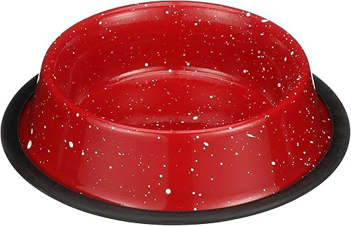 Neater Pet Brands - Tazón para mascotas estilo campamento al aire libre - Artículos esmaltados azul negro granito colores - Cuencos antideslizantes