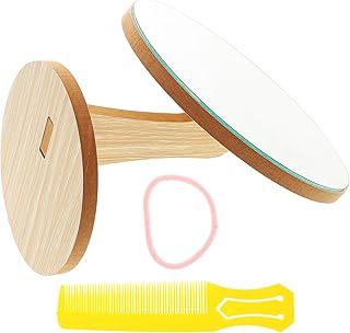 Wooden Makeup Mirror Rotating Desktop Dressin...