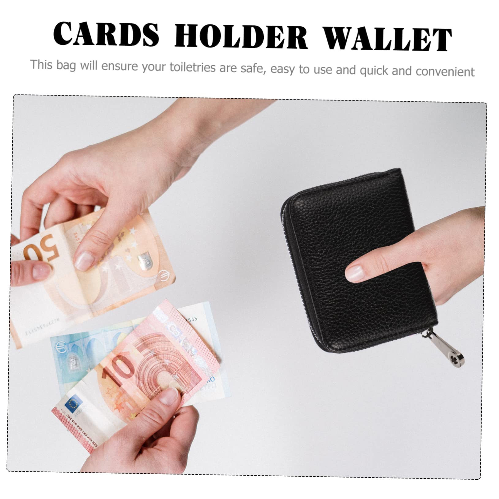 CONGARTENO 1Pc Slot PU Leather Zipper Card Wallet Theft Protective Purse for Credit Id Cards Durable and Stylish Design for Daily Use and Gifting