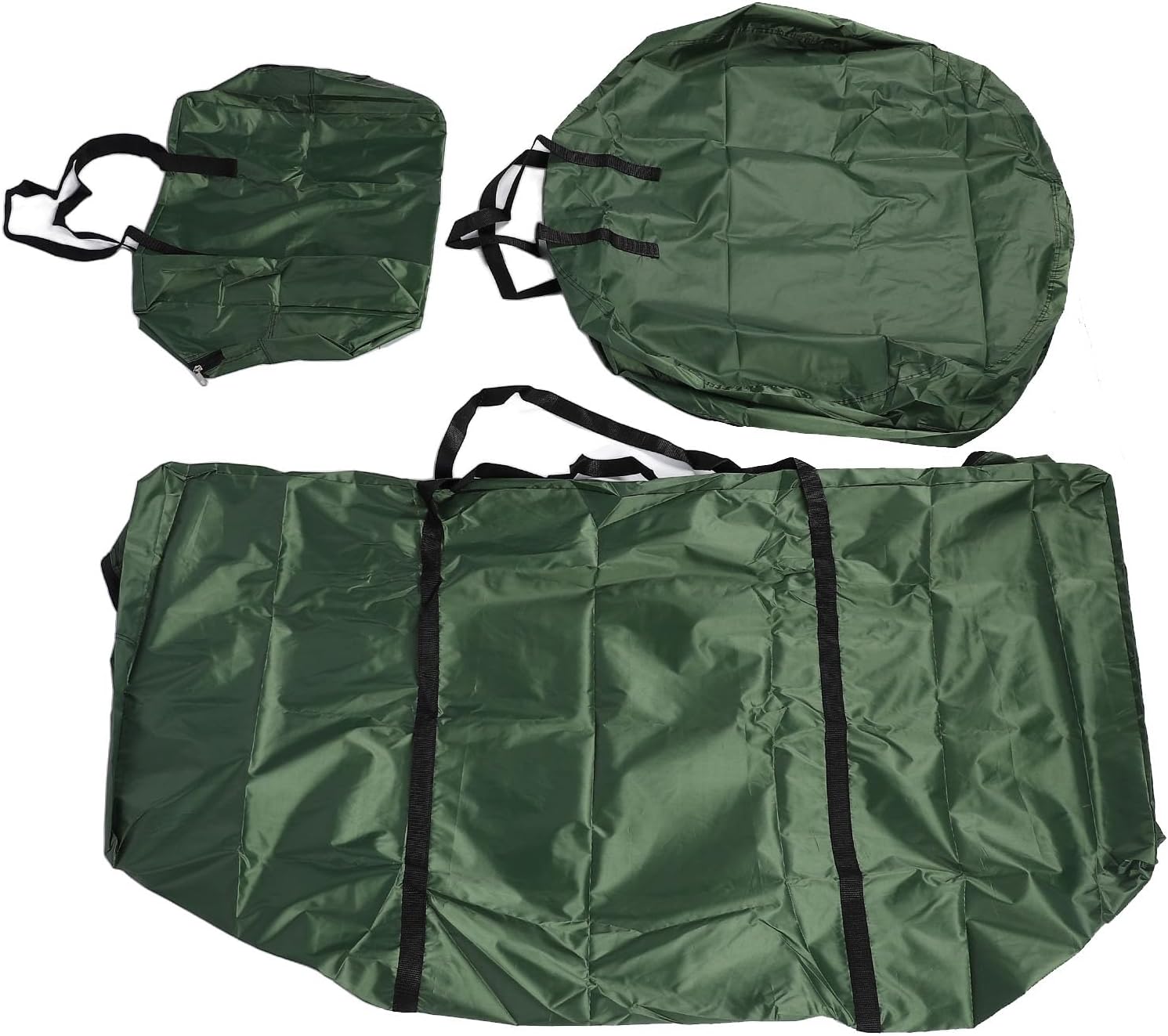 Artificial Tree Storage Bag Set, Large Capacity Xmas Tree Storage Case, Oxford Cloth Christmas Tree Bags for 7.5FT Tree with Round and Square Design for Holiday Decoration (Green)