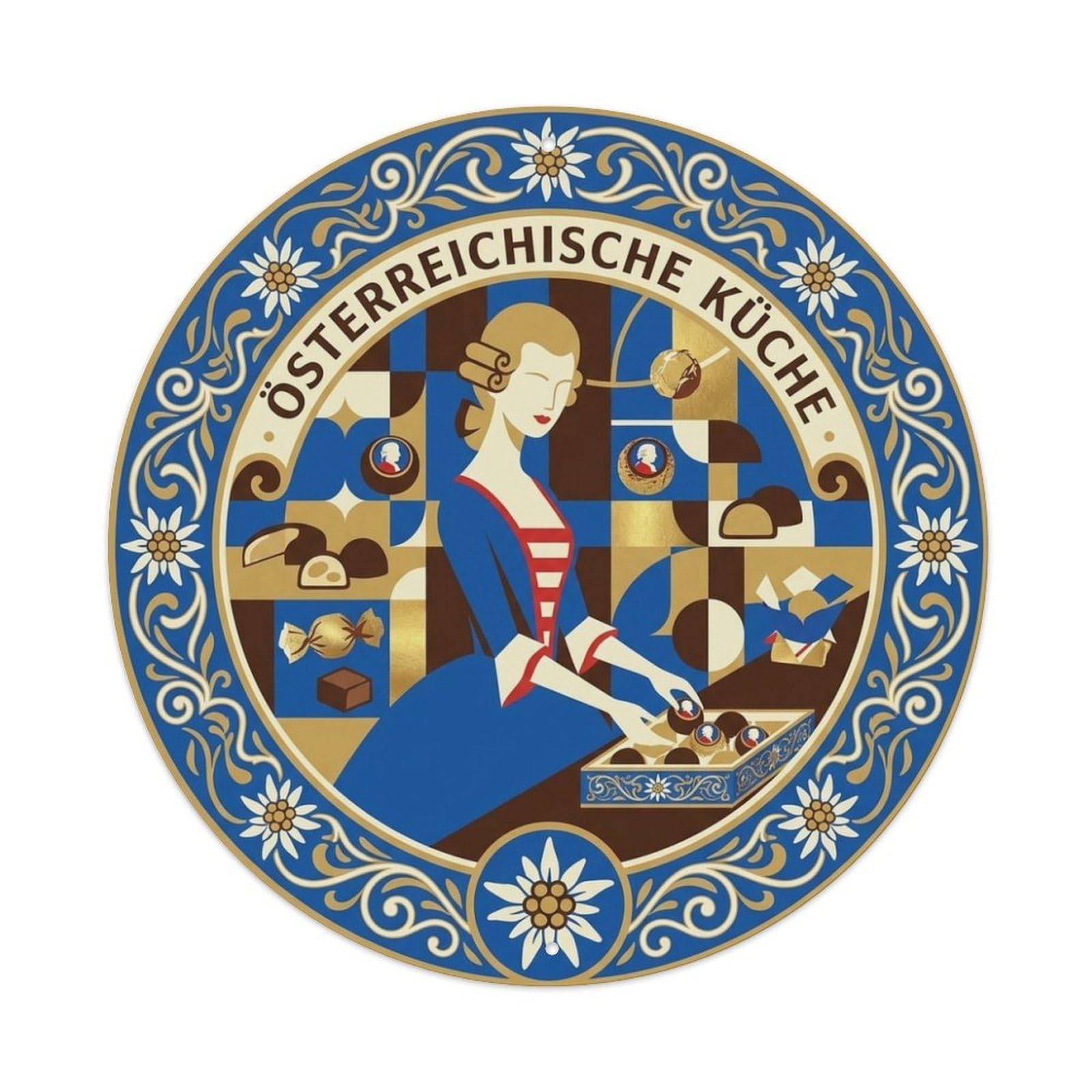 Chocolate Candy Austrian Cuisine Travel Food Metal Tin Sign
