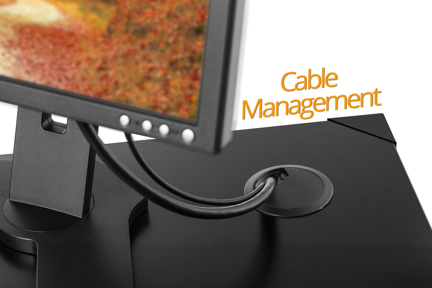 Promo Discount Up To 70% Off Elevating Desktop with Built-in Cable Management and Keyboard Tray, Height Adjustable Desk Stand by Halter, Black ED-310