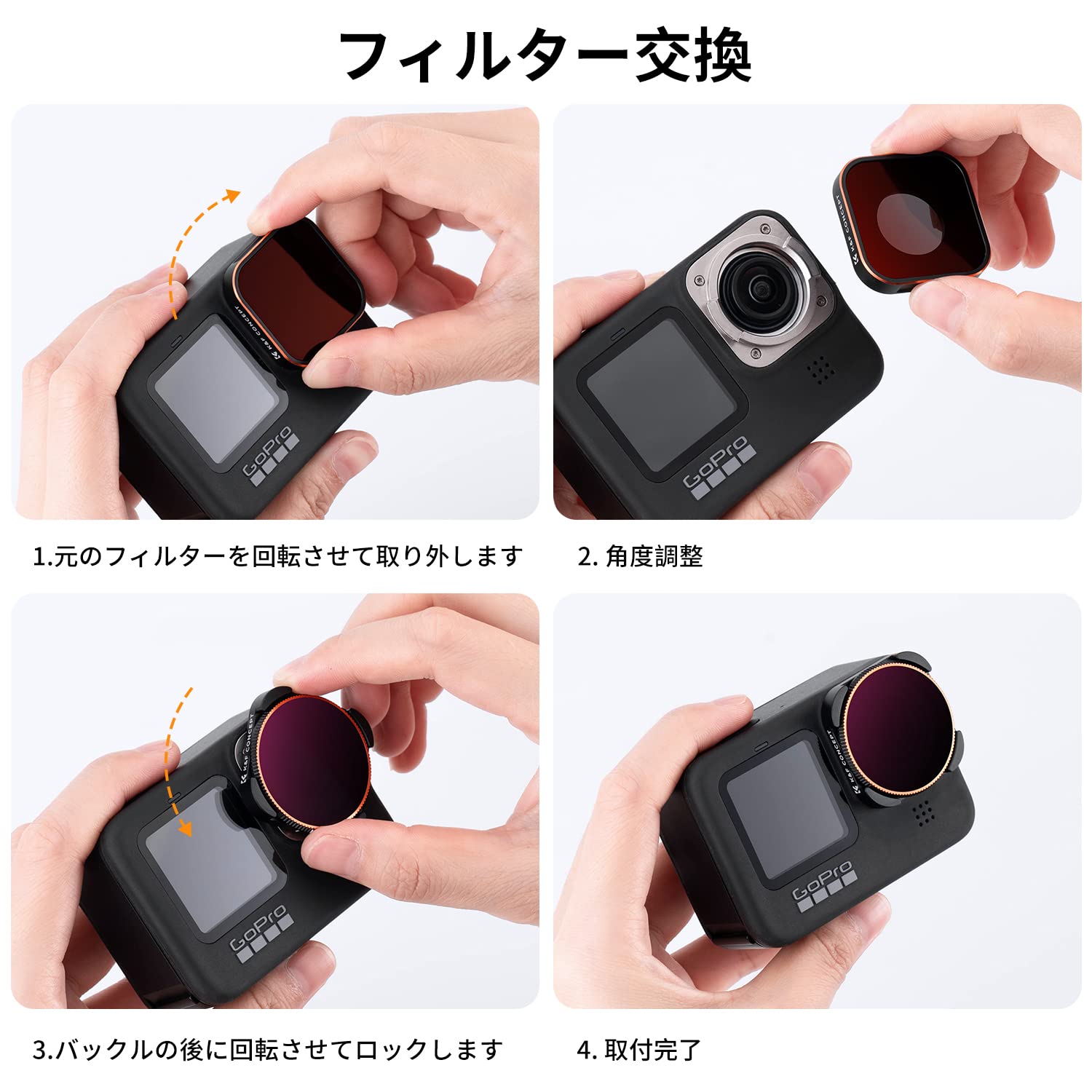 Amazon | K&F CONCEPT GoPro Hero 12/Hero 11/Hero 10/Hero 9 Black用 