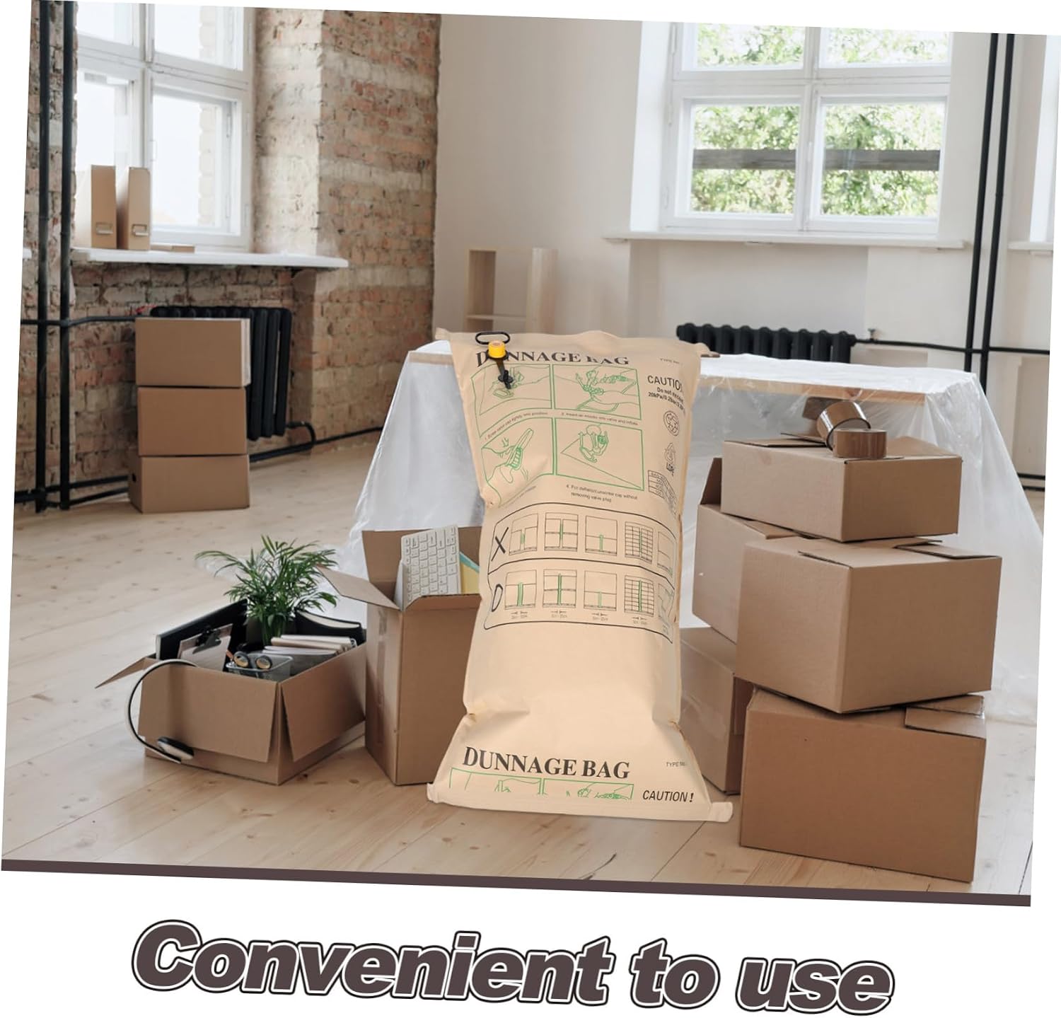 Cabilock Dunnage Bags Kraft Paper and Pa Nylon 2pcs Pressure Resistant 38.8' X 20' Inflatable Airbags Quick Inflation Design for Cargo and Pallets for Sea Freight and Warehouse Shipping