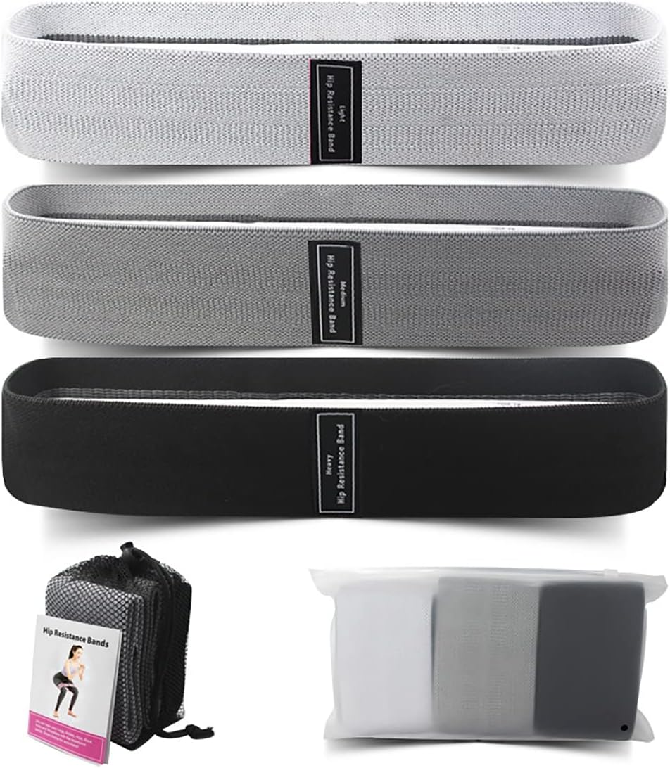 Resistance Loop Exercise Bands, Resistance Bands for Legs and Butt, Exercise Workout Bands for Women and Men, Stretch Gym Fitness Bands, Workout Equipment, Thick Elastic Fabric, Set of 3