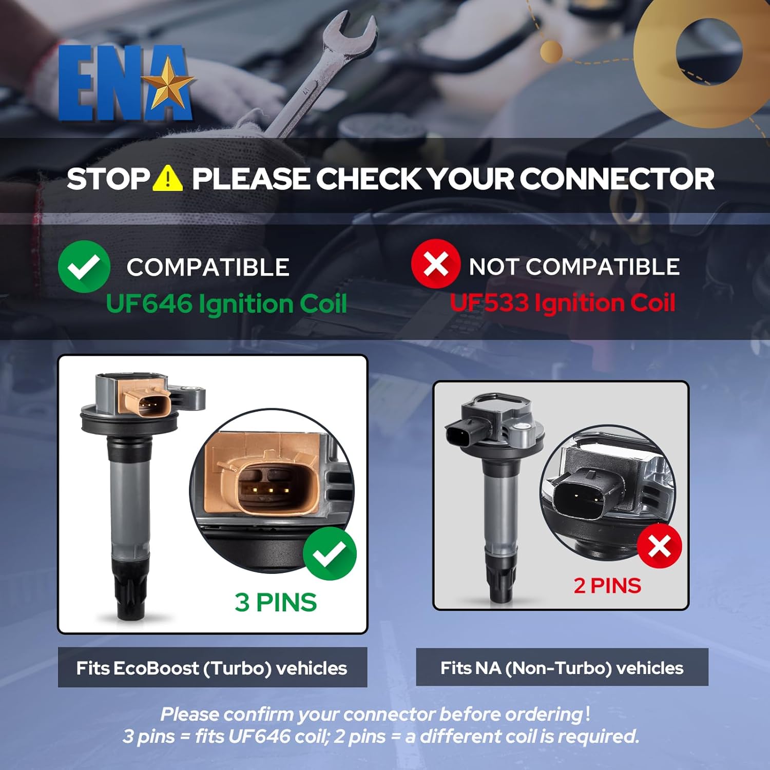 Set of 6 Ignition Coil Pack Iridium Spark Plug 3.5 EcoBoost V6 Compatible with Ford F150 F-150 Flex Taurus Explorer Lincoln MKS MKT 2011 2012 2013 2014 2015 2016 2017 3.5L Turbo for DG549 SP534