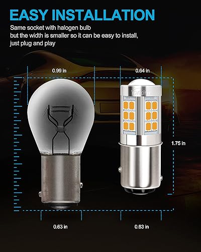 Miniatura 53 de Yorkim Bombilla LED 1157 roja 1157 bombilla de freno LED 2357 bombilla LED 2057 luces LED rojas 7528 BAY15D lámpara de repuesto para luces de freno