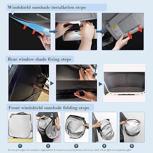 Miniatura 6 de KMF - Parasol de repuesto para parabrisas, cubierta para ventana lateral y trasera, cubierta protectora para visor, para campamento, bebé, bloqueo