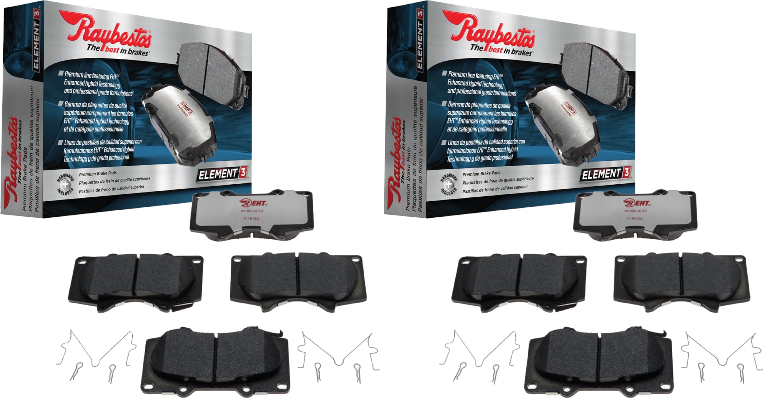 Raybestos Element3 EHT™ Replacement Front Brake Pad Set for Select 1996-2002 Toyota 4Runner and 1995-1998/2004 Toyota Tacoma Model Years (EHT436AH) (Pack of 2)
