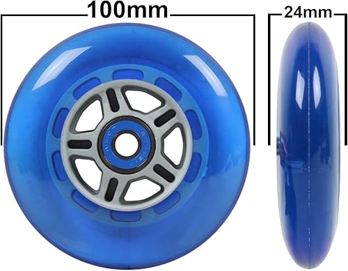 Miniatura 3 de TGM Skateboards 4 ruedas azules W/ABEC 7 rodamientos para Razor Scooter 3.937 in