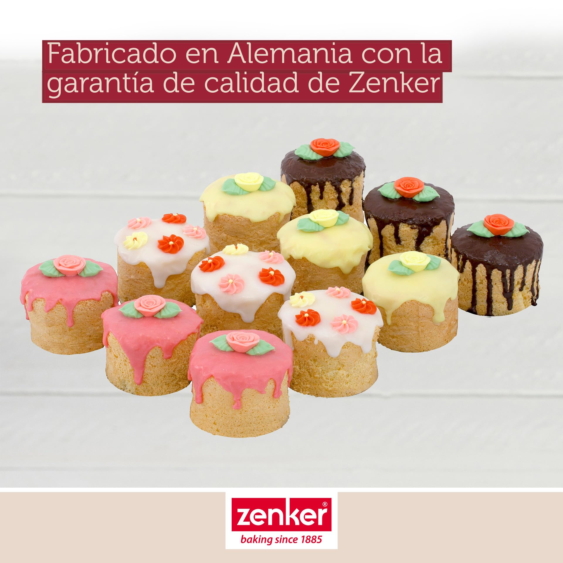 Zenker Bandeja Mini Pasteles 12 Aros en Acero con Revestimiento Antiadherente Teflon Classic Negro 38x30 cm, Moldes para Pasteles Pequeños, Mini Tartas, 1 ud.