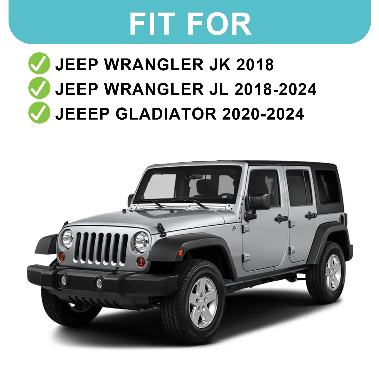 Sun Visor Repair Kit for Jeep Wrangler JK 2018,JL 2018-2023,Gladiator
