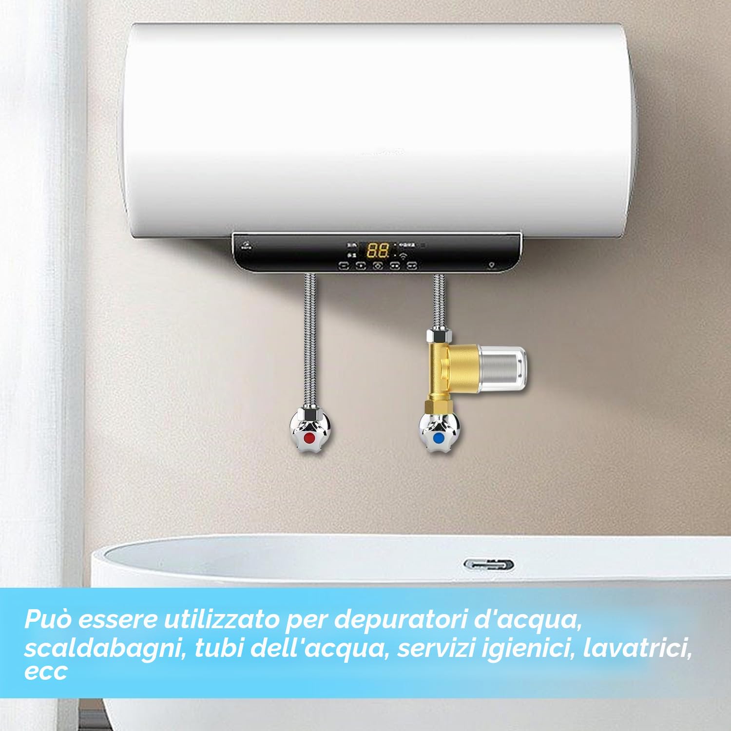 Filtro dell'acqua riutilizzabile, Filtro Doccia, filtro acqua potabile, filtro acqua pozzo, filtro acqua autopulente, Filtra Efficacemente le Impurità Dell'acqua, Adatto per Bagni e Cucine