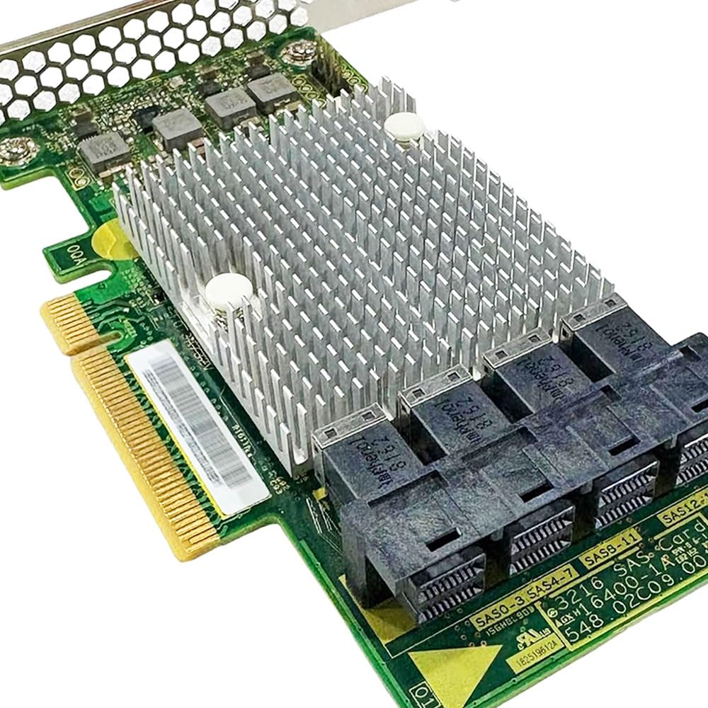 Carte SAS HBA Compatible LSI 9305-16i IT Mode, Carte d’Extension PCIe SATA 16 Ports 12Gbps PCIe 3.0 x8, 4× SFF-8643 internes pour NAS ZFS TrueNAS unRAID
