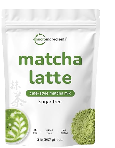 Matcha Latte en polvo, 2 libras, mezcla de bebida estilo café sin azúcar, matcha instantánea endulzada para té, batidos y bebidas heladas o