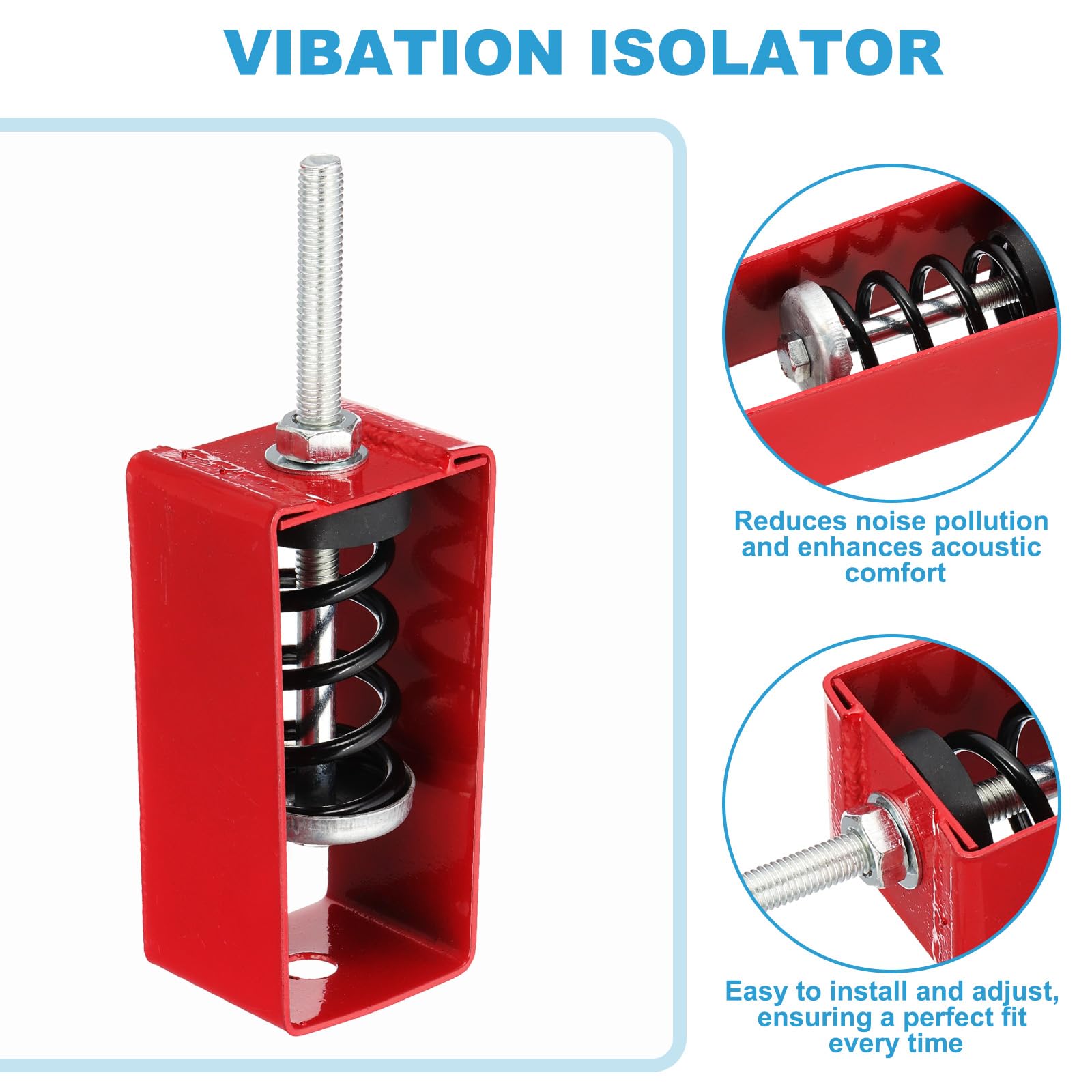 PATIKIL Suspentes De Ressort De Plafond Isolateurs De Vibrations, 8 Pièces 110lbs Supports Amortisseurs De Vibrations Mécaniques Anti-Vibrations Pour A/C Processeur D'Air,(XHS) Rouge