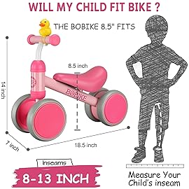 Baby Balance Bike Toys for 12-36 Months Kids Toy Boy Girls Gifts Toddler Best First Birthday Gift Children Walker No Pedal Infant 4 Wheels Bicycle (Rose Red)
