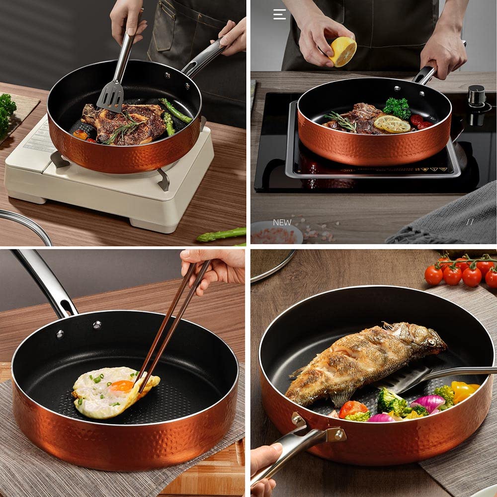 Amazon｜フライパン 24/28cm 銅のビンテージ スタイル、 目玉焼き