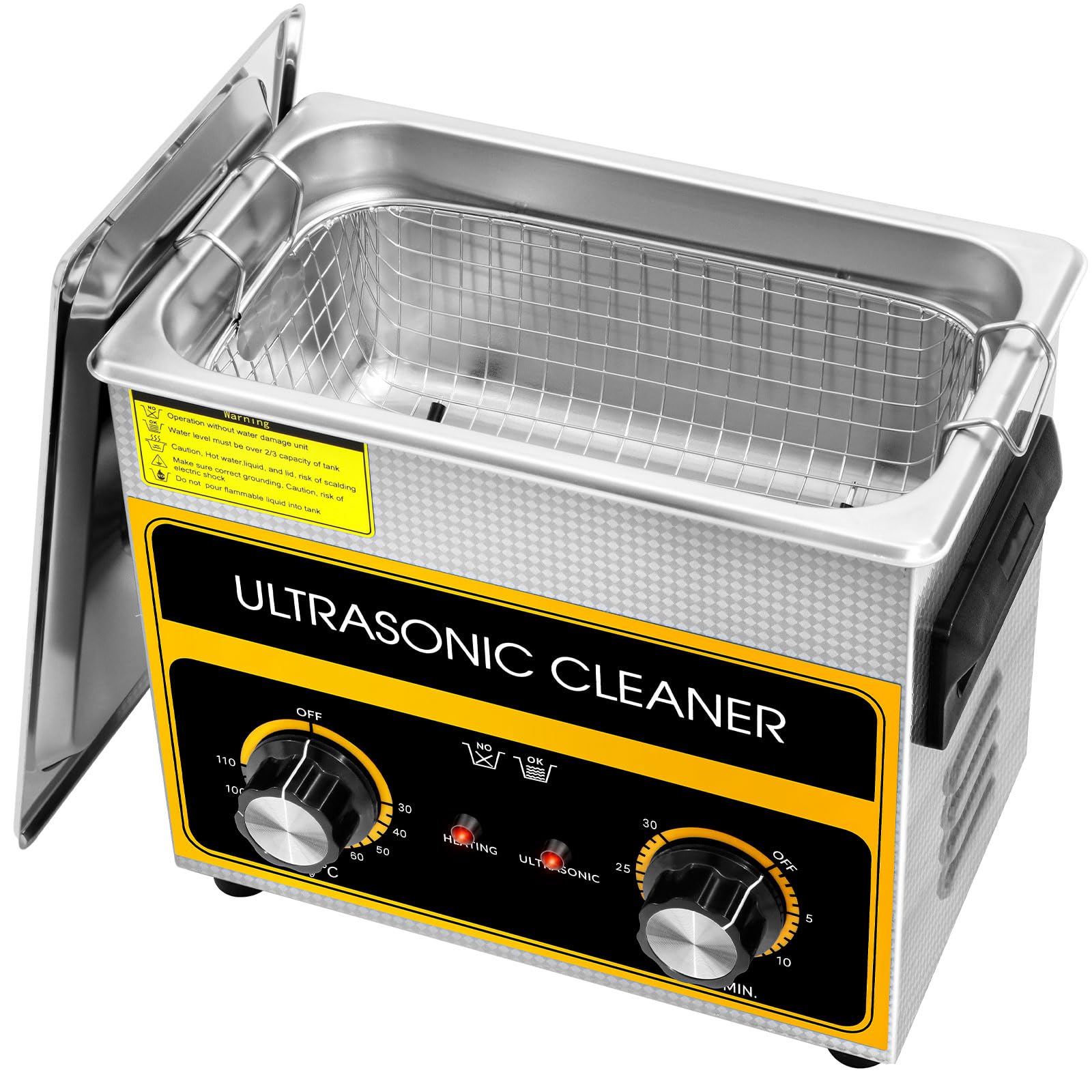 Velpax 3.2L Ultrasonic Cleaner,304 Stainless Steel Professional Ultrasonic Cleaner Machine,With Heater And Timer,For Glasses, Watches, Rings, Small Parts
