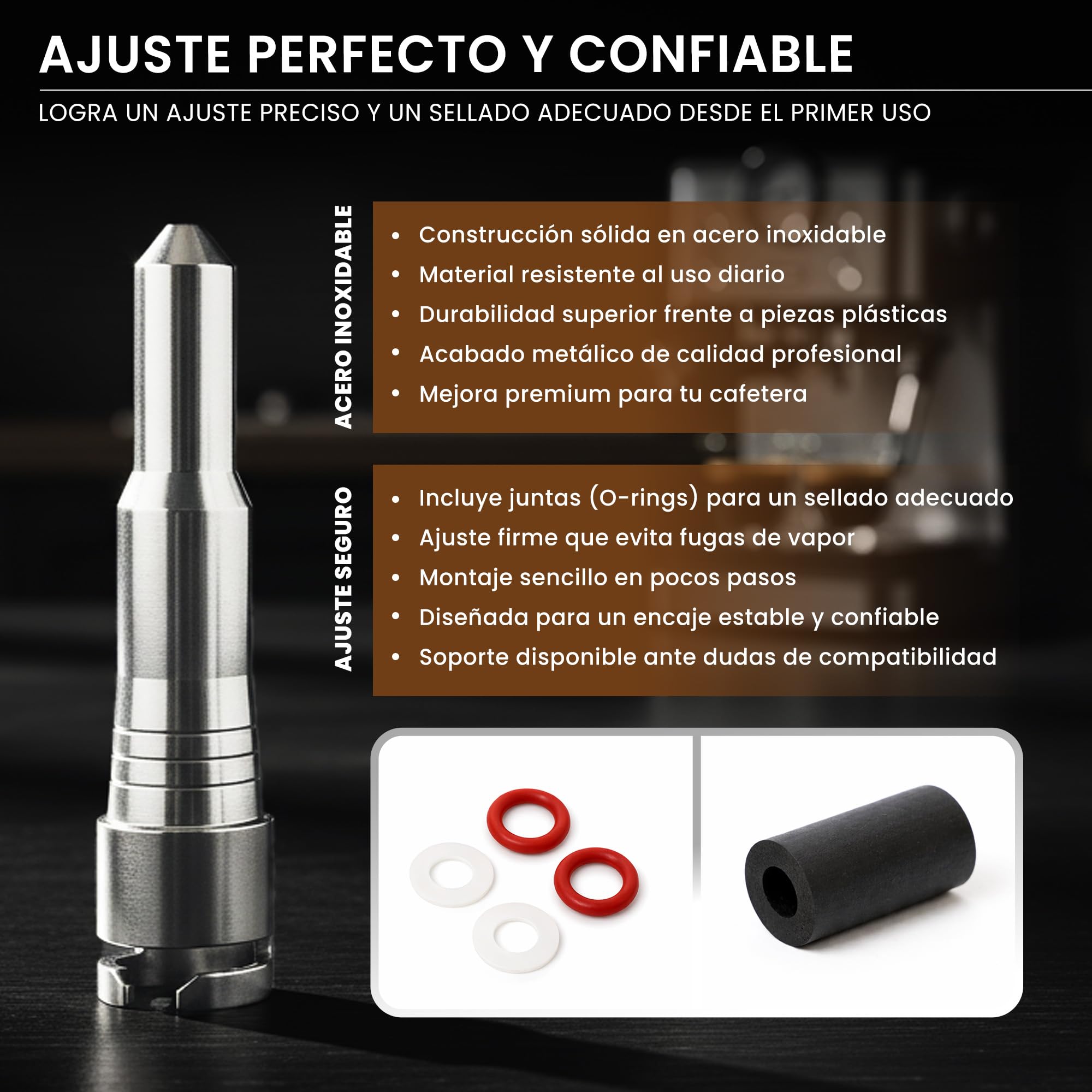 Boquilla Espumadora 1mm para De’Longhi Dedica EC680 EC685 y EM450.M | Boquilla de Vapor Acero Inoxidable para Cafetera Espresso | Upgrade Latte Art