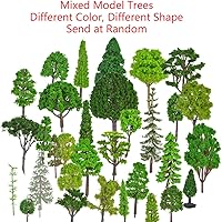 Vista 5 de Tayfremn 30pcs Model Trees Train Railroad Scenery Architecture Trees, Mixed Model Tree Fake Trees for DIY Crafts Building Model Scenery Landscape