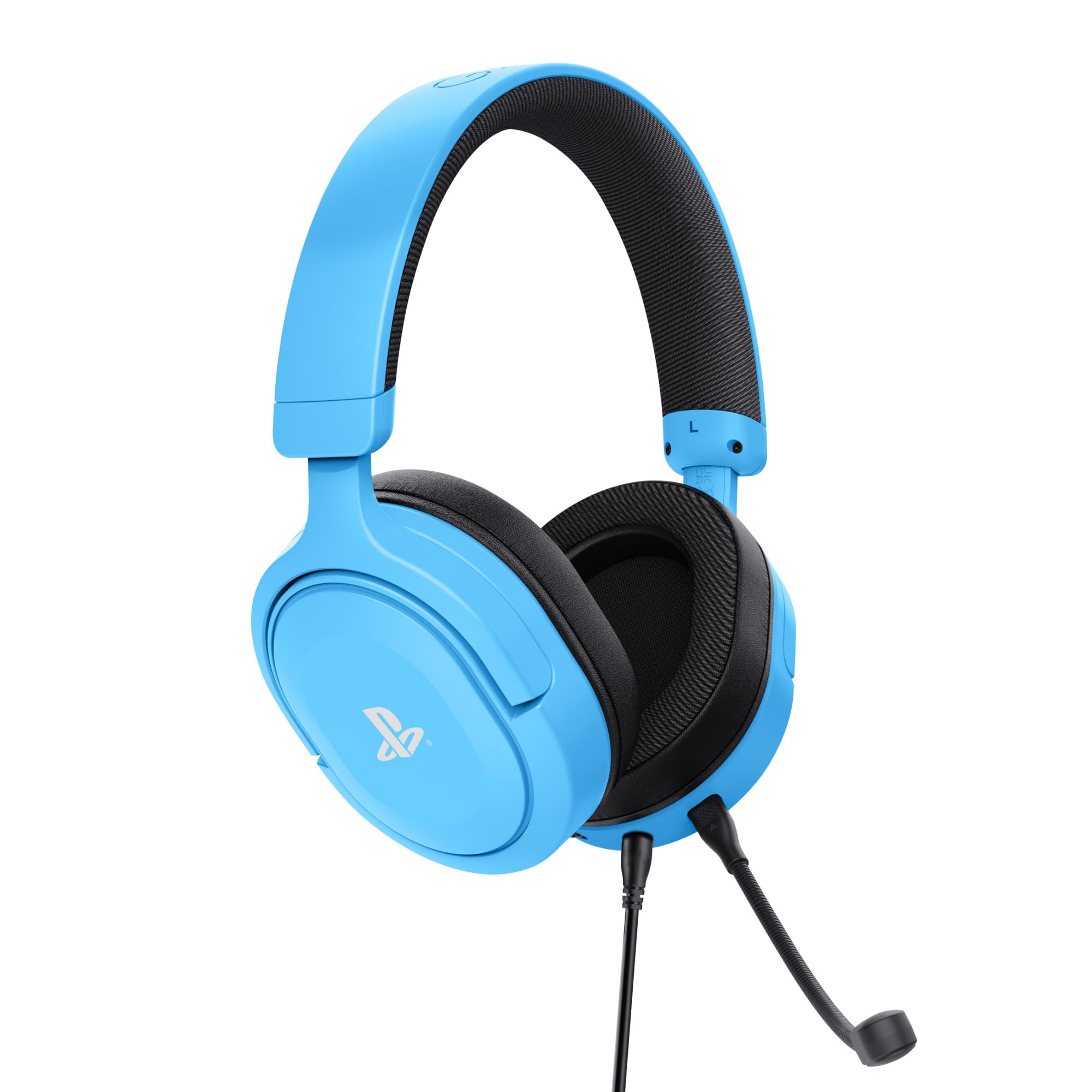 GXTrust 498B Forta Słuchawki Gamingowe PS5 / PS4, Licencja PlayStation 5, Kabel 1.2m, Przetworniki 50mm, Audio 3D, Odpinany Mikrofon, Przewodowy Zestaw Słuchawkowy Wokółuszny, Niebieski