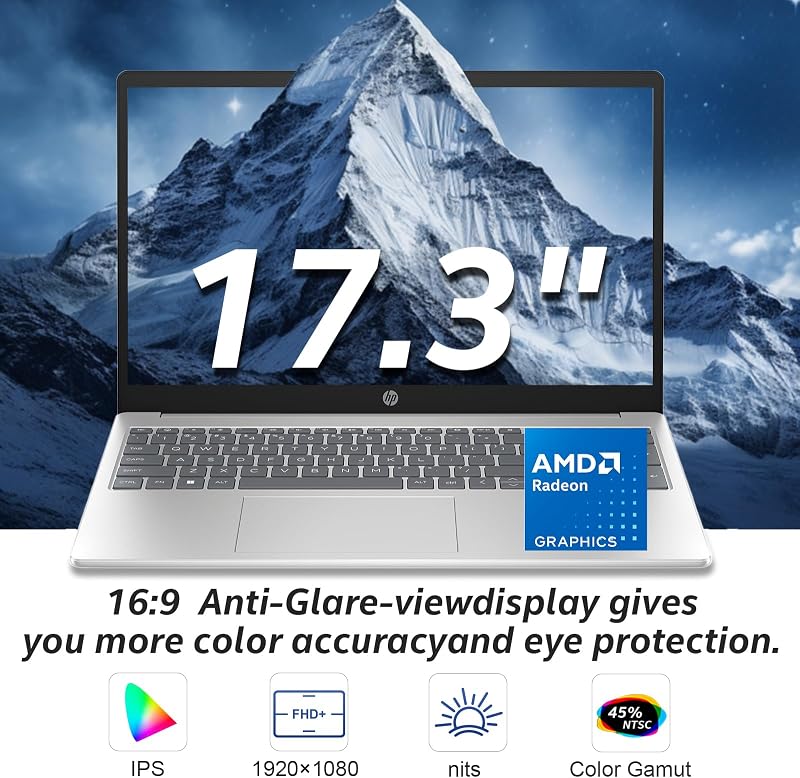 HP 17 inch laptops, AMD Ryzen 5 7430U(Beats i7-1165G7), 20GB RAM 512GB NVMe SSD Windows 11 Pro, 17.3" FHD IPS, Copilot AI, Numeric Keyboard, Type-c, Patented KB Kit image 4