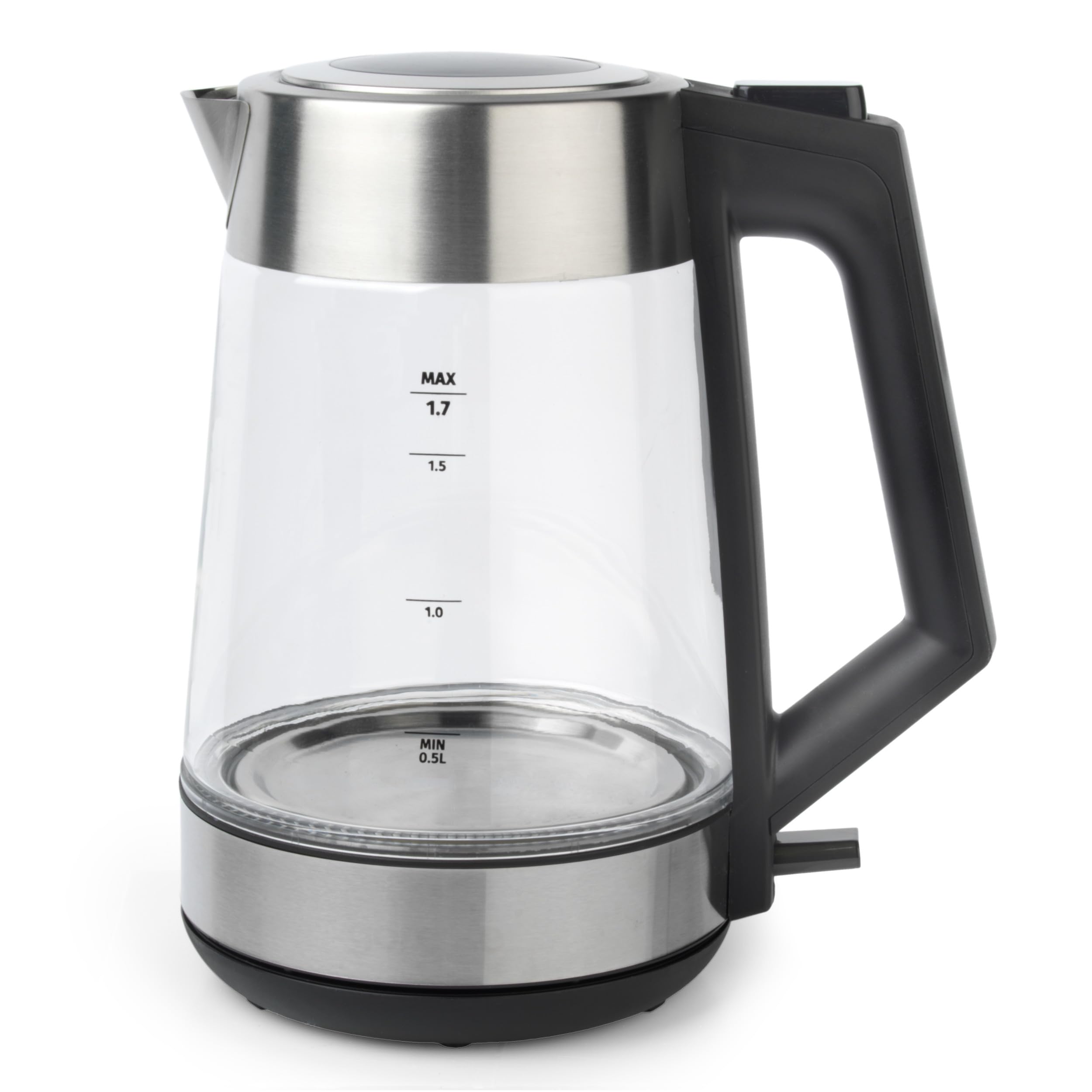 Salter Colour Changing Glass Kettle – 1.7L, Transparent, LED Lights Blue to Red