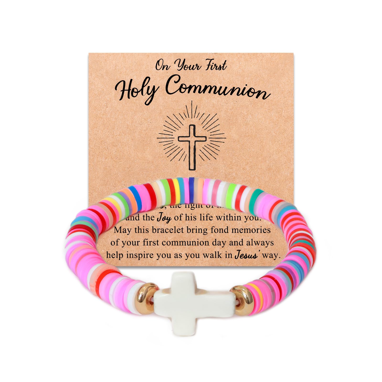 Braided Rope Cross Bracelets First Communion Baptism Christian Birthday Valentines Christmas Easter Gifts