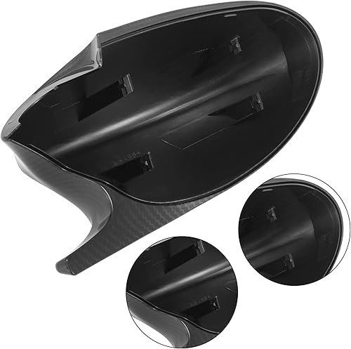Miniatura 13 de X AUTOHAUX Par de espejos retrovisores exteriores Cubierta de espejo de ala de puerta Tapa de fibra de carbono Estilo M3 para BMW Serie 3 E90 E91