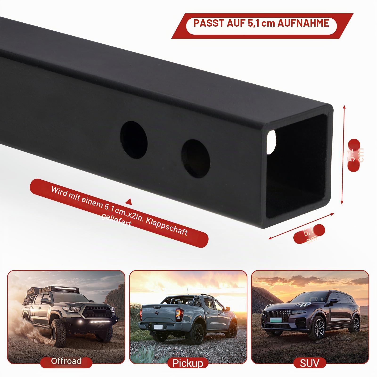 Gepäckträgerkorb für Anhängerkupplung, 152,4 x 61 x 15,2 cm, trägt 227 kg, mit Netz und Gurten, kompatibel mit 5,1 cm Empfängern, perfekt für SUVs und Autos