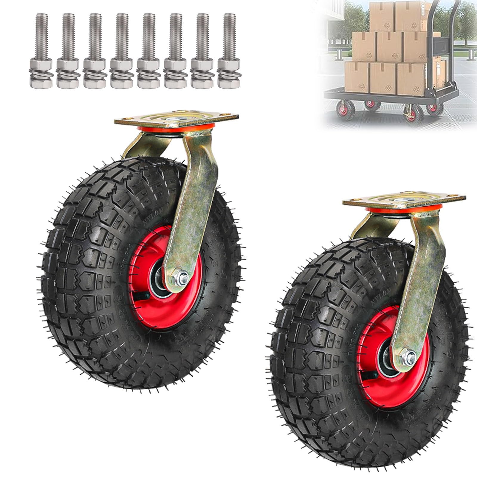 Roulette pivotante robuste industrielle pour chariot et table d'atelier