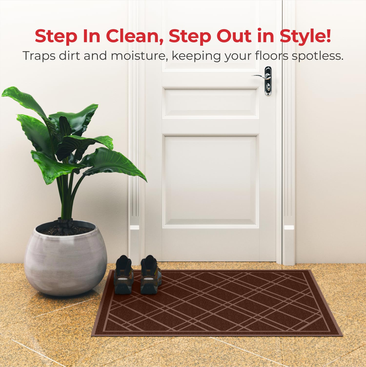 SlipToGrip Large Door Mat - 59x35 Inch, Water-Resistant, Non-Slip For Indoor/Outdoor