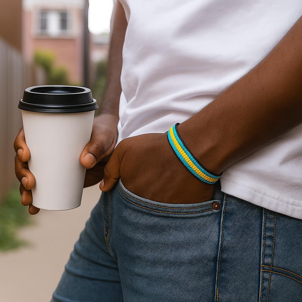 Flag Bracelet | Adjustable Handmade Flag Bracelet Beaded and Boho Style Rope Bracelet - Image 4