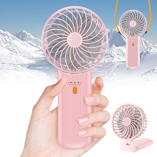 Ventilador portátil mejorado 2024, mini ventilador de mano de 4 velocidades, bonito ventilador de refrigeración de 15 horas, pequeño ventilador