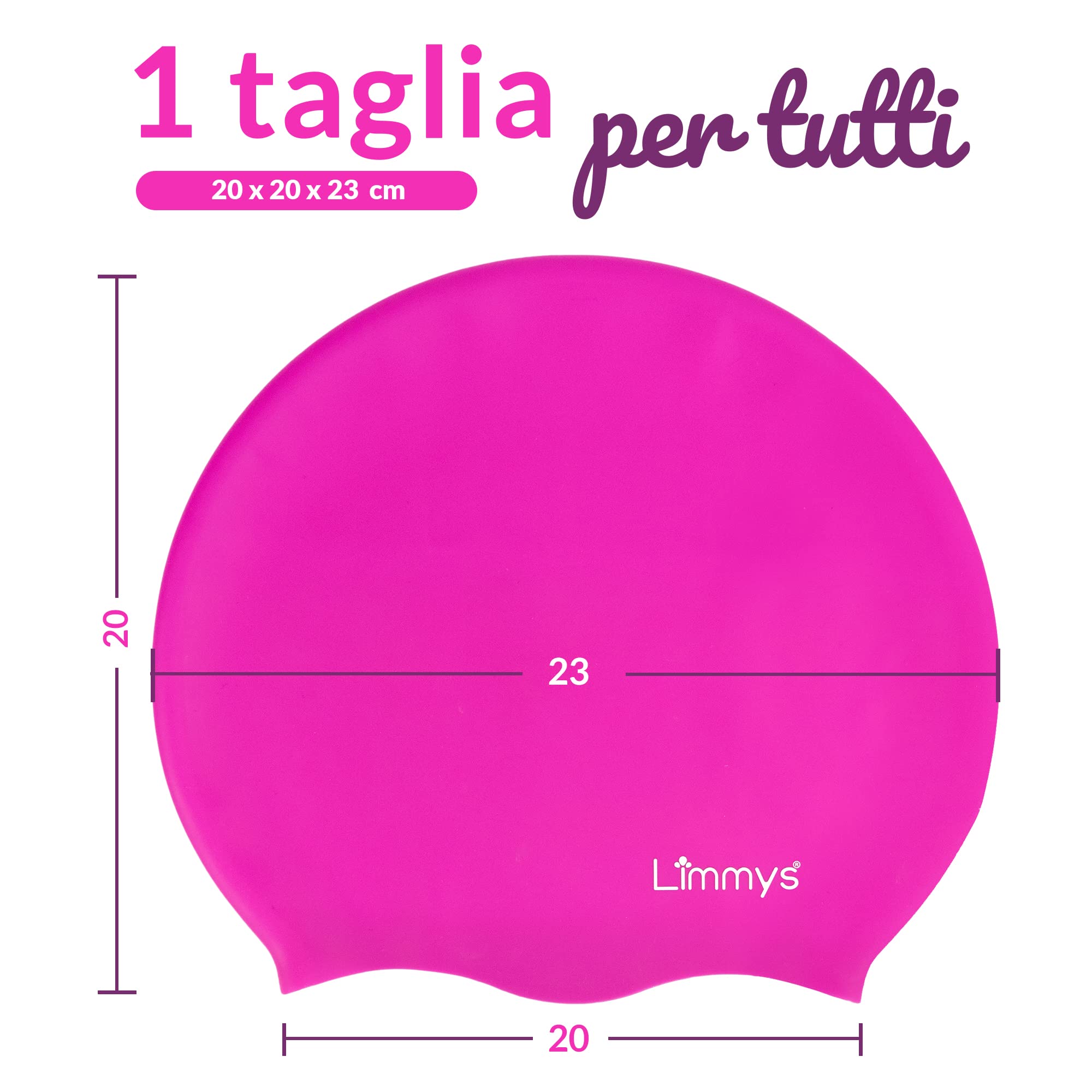 Limmys Cuffia da Nuoto in Silicone per Adulti – Cuffia Piscina Morbida ed Elastico Antiscivolo per Donna e Uomo – Vestibilità Confortevole Senza Pressione, Resistente al Cloro, Silicone Senza Lattice