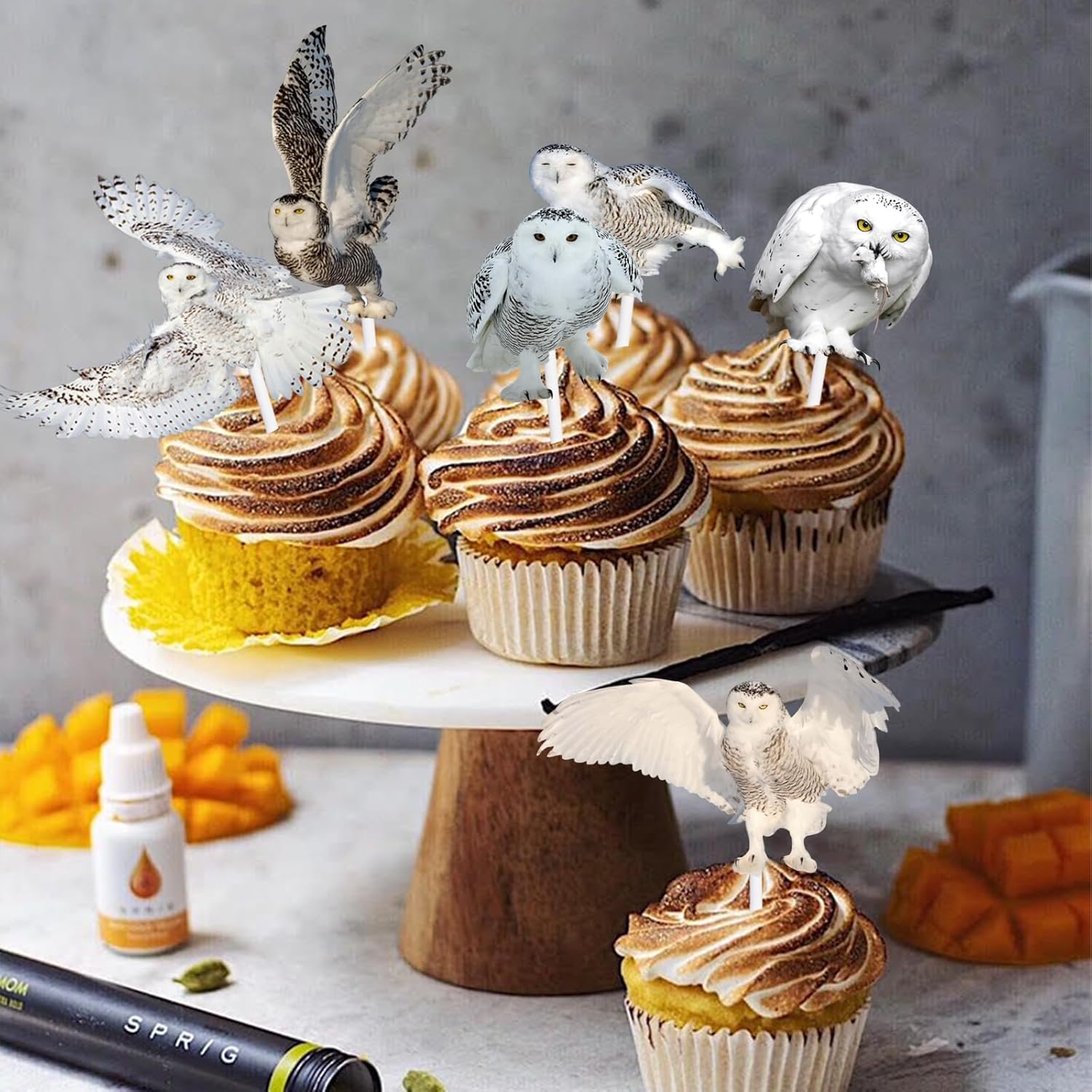 18pcs White Glitter Owl Dessert Cupcake Topper Flying Bird Nature Theme Decor Supplies Baby Shower Boys Girls Happy Birthday Party Decorations - Image 7