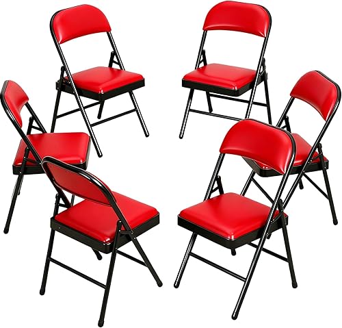 Miniatura 26 de Juego de sillas plegables acolchadas, sillas plegables ligeras, sillas plegables resistentes para comedor, cocina, patio de jardín, fiestas