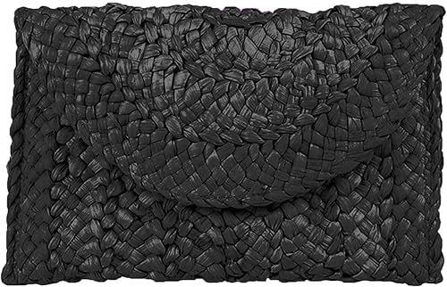 HJMND Bolso tejido de paja para mujer, bolsa de playa de verano, cartera tipo sobre, bolsa de paja