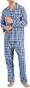 Hanes Mens Long Sleeve Plain Weave Pajama Set
