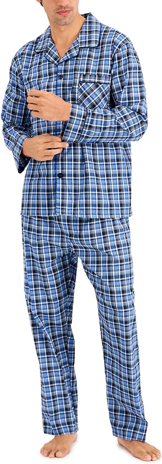Hanes Men's Woven Plain-Weave Pajama Set