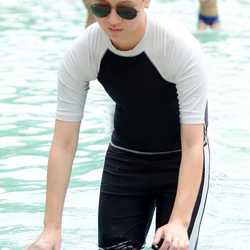 Miniatura 5 de BaronHong Conjunto de traje de baño de secado rápido para mujer, conjunto de traje de baño de marimacho y pantalones de natación