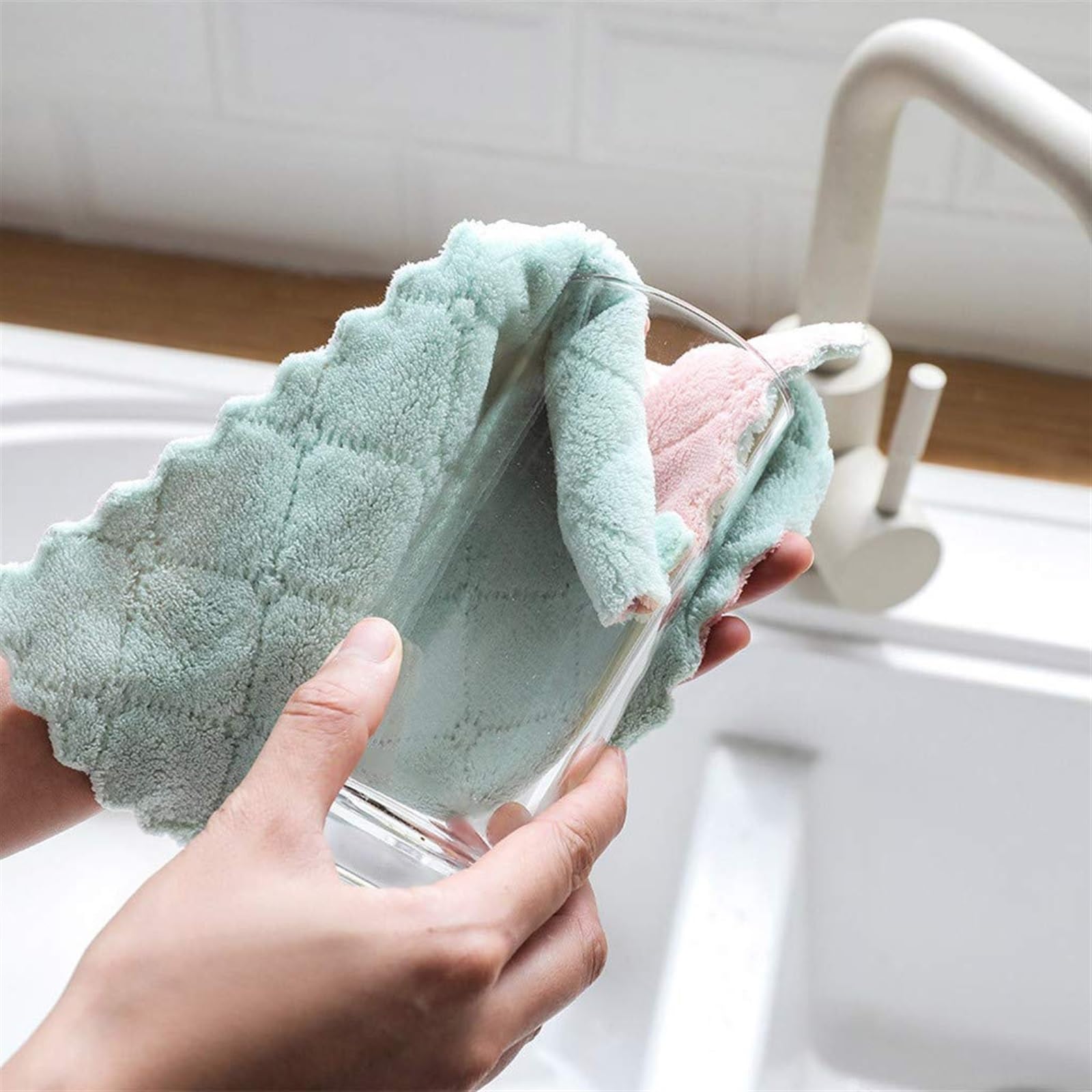 Lot De 10 Torchons De Cuisine Microfibre SHBaizoy - Ultra Absorbants, 25x25cm, Gris Haut De Gamme