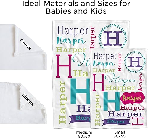Miniatura 5 de Mantas de bebé personalizadas con nombre para niñas, regalos personalizados para bebé, manta personalizada para recién nacidos con nombre, forro
