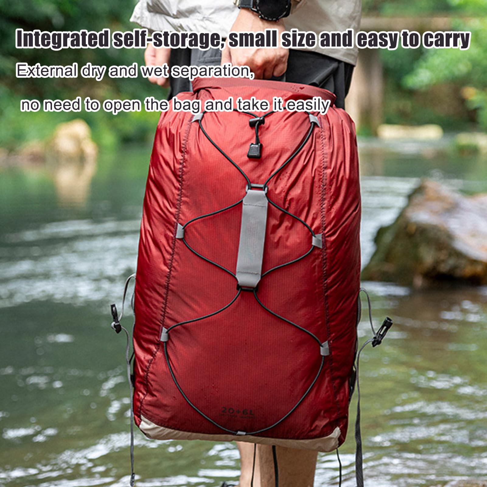 Plecak turystyczny, wodoodporny składany pakiet 26 l, lekki plecak podróżny, torba outdoorowa, dla mężczyzn i kobiet, wędkowanie, trekking, wspinaczka, kemping, sport, bieganie, polowanie, przygoda