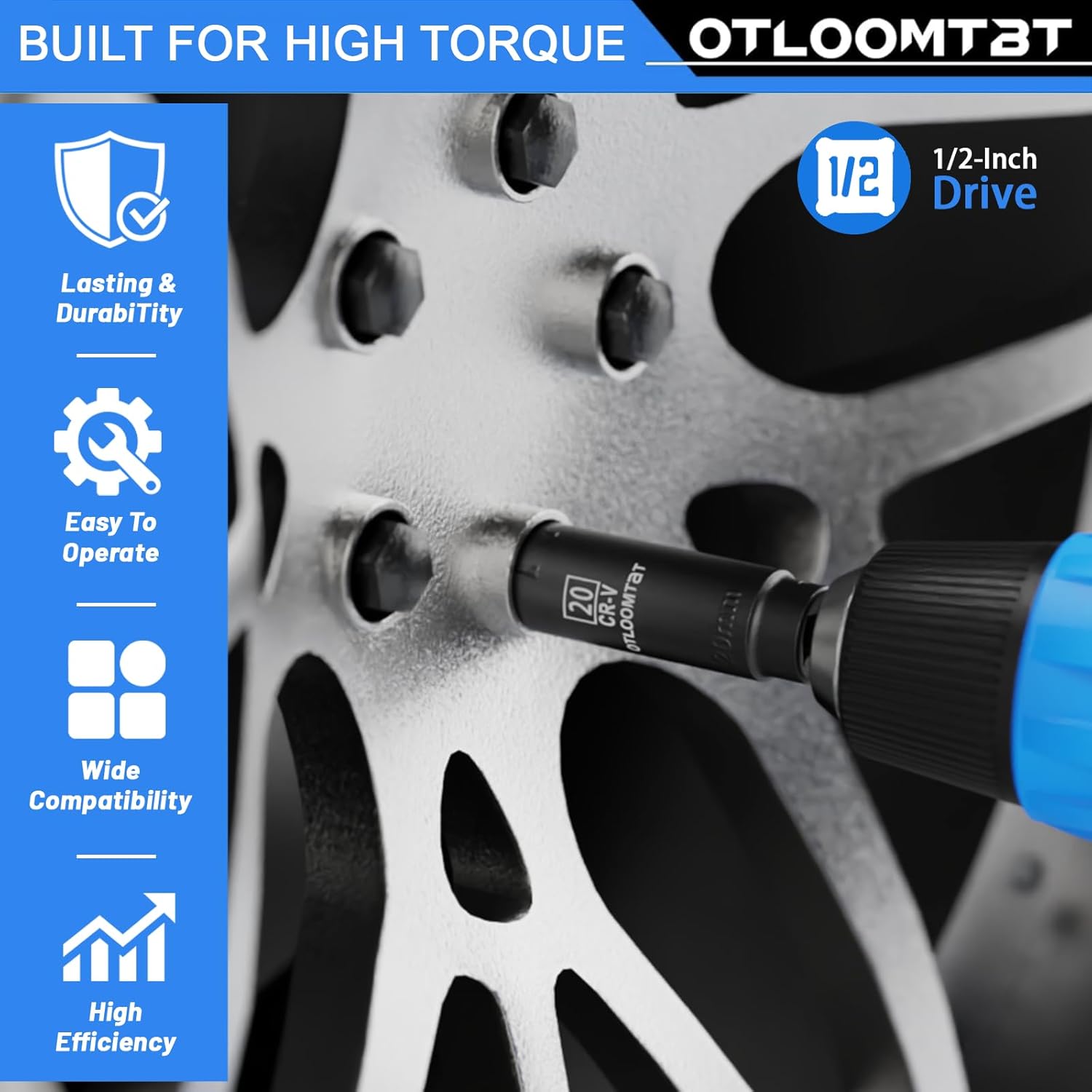 32PCS 1/2" Drive Impact Socket Set - Heavy Duty Industrial-Grade Deep Sockets, Metric/SAE Full Set with Extension Bar, Cr-V Steel Corrosion-Resistant Coating & Premium Storage Case - Image 3