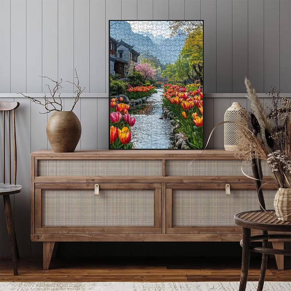 Puzzle 6000 sztuk, kwiatowe puzzle ogrodowe dla dorosłych 6000, drewniane puzzle, klasyczne gry edukacyjne, niemożliwe wyzwanie, rodzina gier, kreatywny prezent DX0YL1-413