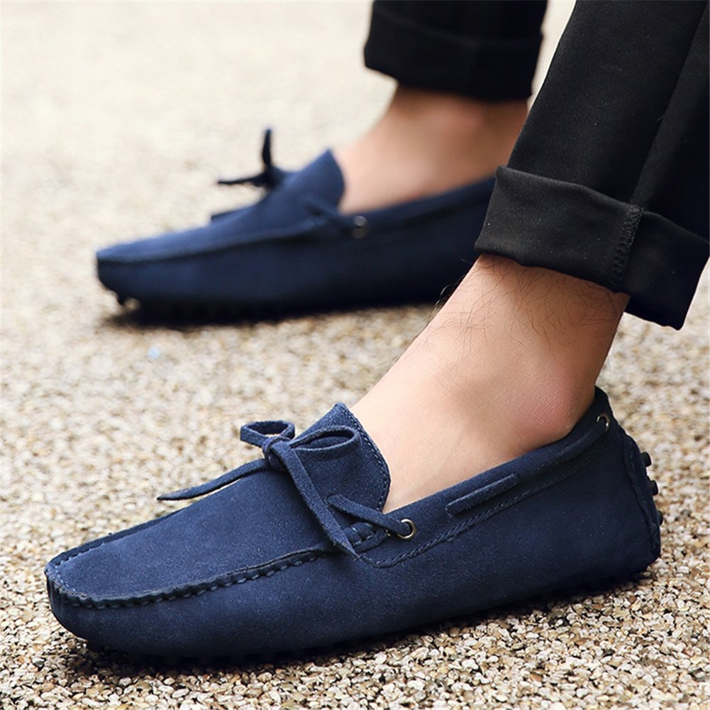 Hombres Suave Gamuza Mocasines de Conducción Zapatos Hecho a Mano Pantuflas Talla Grande
